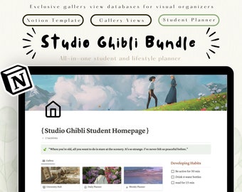Studio Ghibli Notion Planner | Digitale sjabloon voor studenten (pdf)