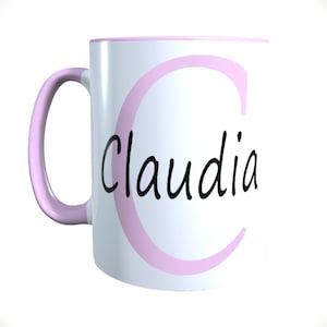 Personalisierte Tasse mit Namen Kaffeetasse Geschenkidee Geburtstag Weihnachtstasse_0013T Rosa