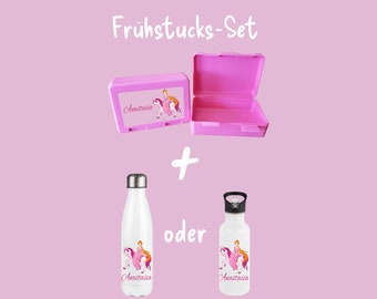 Personalisierte Brotzeitbox mit Trinkflasche mit Namen und Motiv Einschulung_0002G