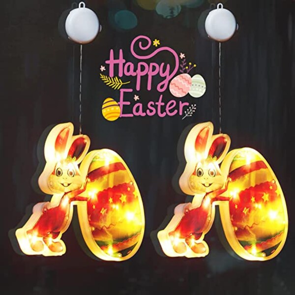 Easter Bunny Window Lights Etsy