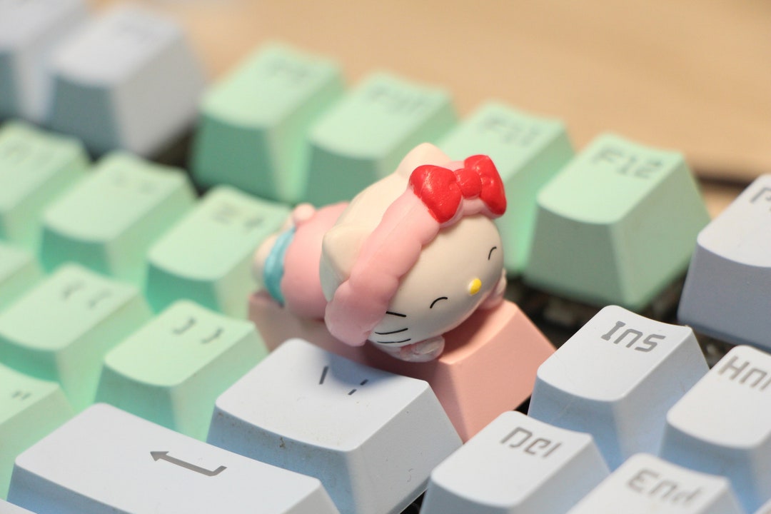 Kitty Hello Kitty Keycaps Keycap Keycaps Artisan Keycap Etsy