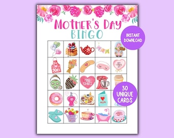 Mother's Day Bingo Game, Printable Mother's Day Game, Mother's Day Gift, Mother's Day Celebration