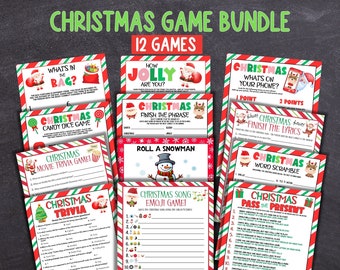 Christmas Game Bundle, Printable Christmas Party Games, Holiday Group Games,