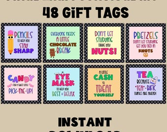 Final Exam Survival Kit Gift Tags, Printable College Care Gift Tags, Final Exam Care, Student Encouragement, College Care Package
