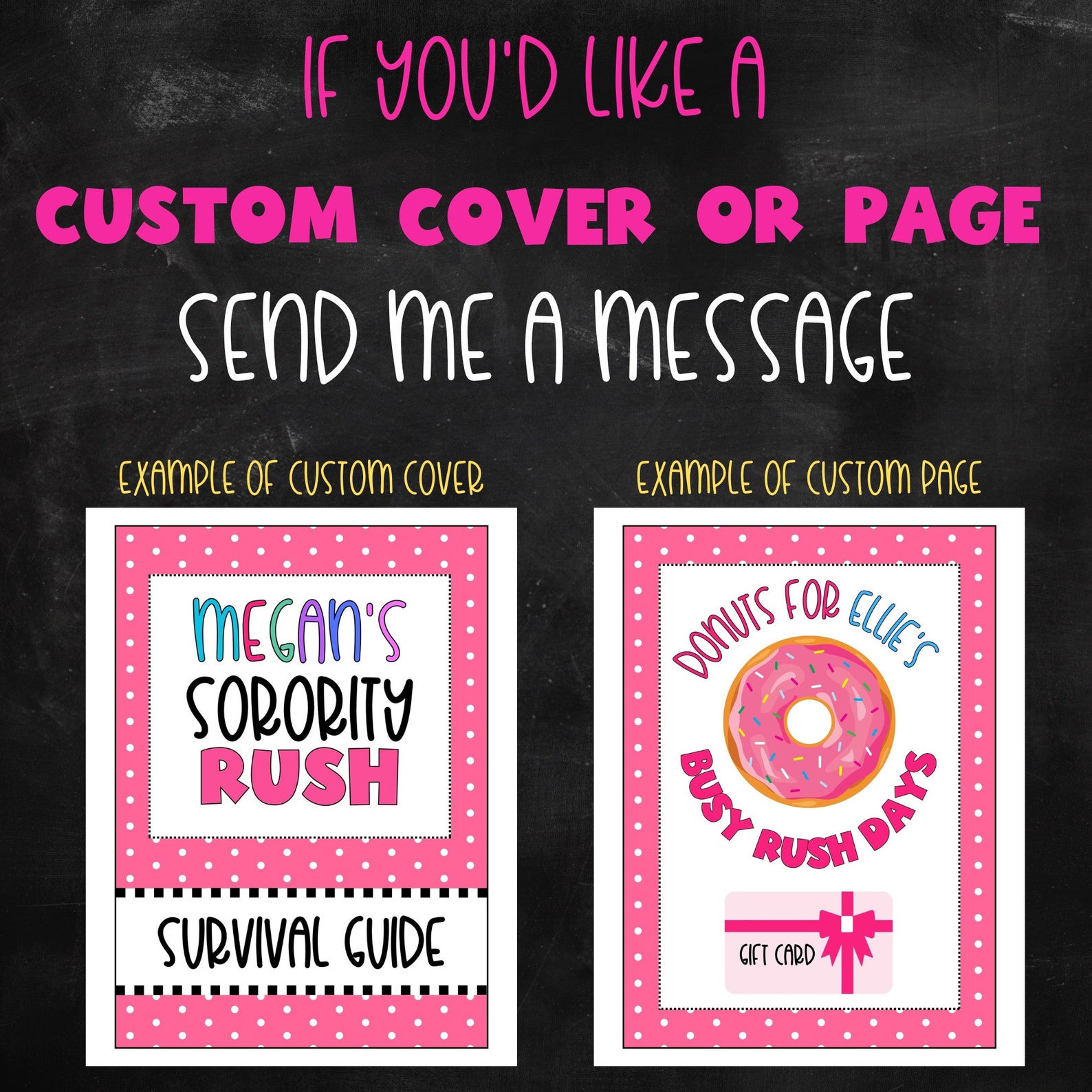 Printable Sorority Rush Week Gift Card Book, Sorority Recruitment Gift ...