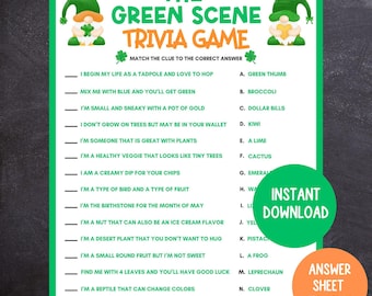 St. Patrick's Day Trivia Game, Printable St. Patrick's Day Party Game, St. Patrick's Day Game for Kids, St. Patrick's Day All Things Green