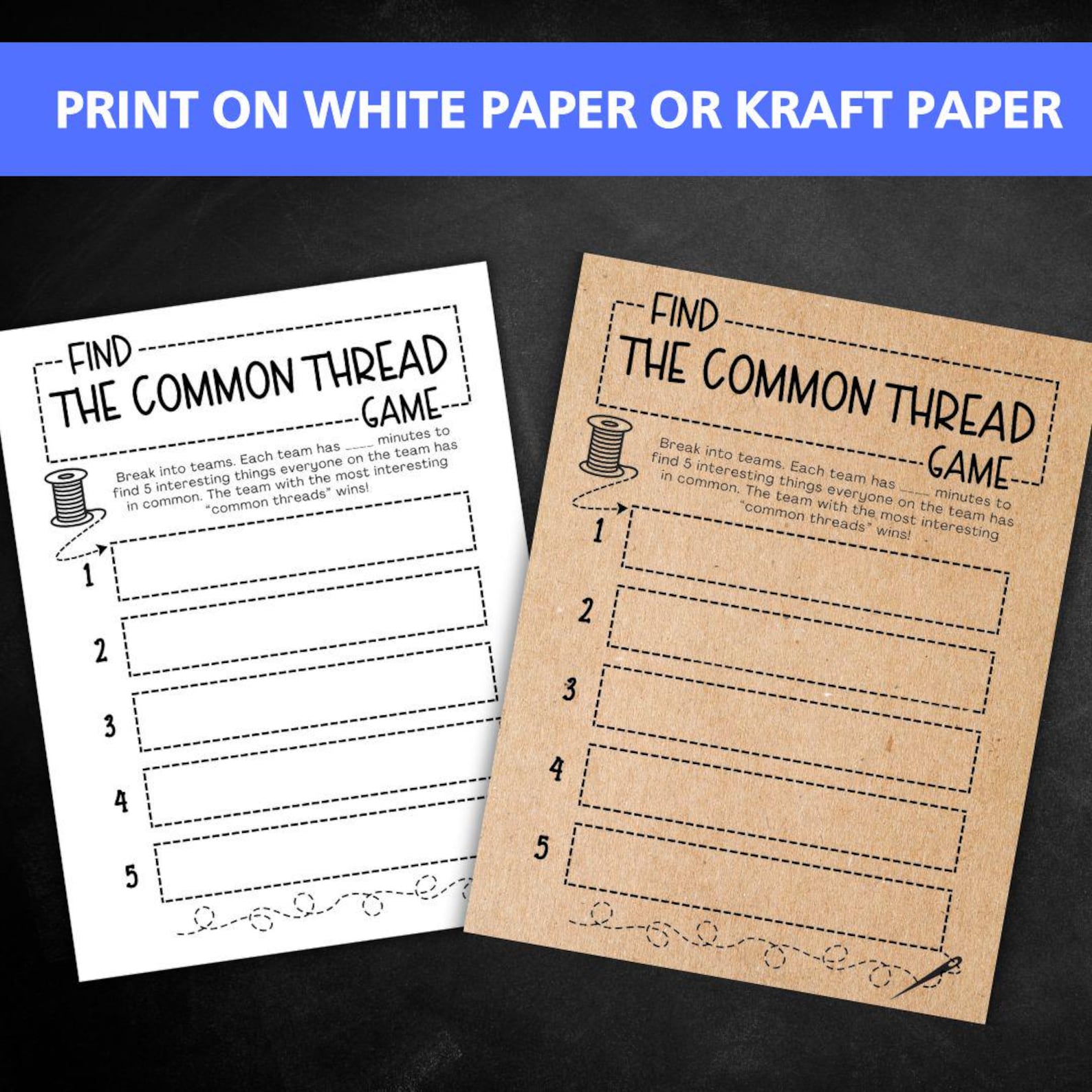 Threadbare Game Inkdrinker Png Icebreaker Game, Printable Find the Common Thread Game, Get to Know You ...