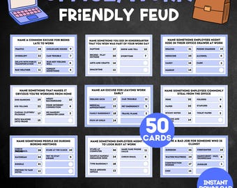 Office Friendly Feud Game, Printable Office Party Game, Fun Work Activity, Team Building Game, Ice Breaker Game, Staff Party Game