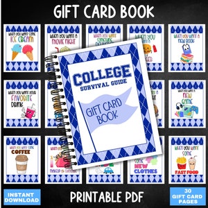 Druckbare College Geschenkkarte Buch, College Care Paket, Geschenk für Studenten, Abitur Geschenk, personalisiertes College Geschenk