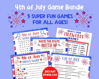 Printable 4th of July Game Bundle, Fourth of July Games for Kids, Adults and Classrooms, 4th of July Trivia, 4th of July Party Games