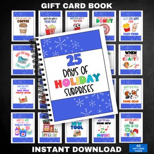 Livro de cartões-presente de Natal, presente de Natal para impressão para adolescentes, presente de Natal para faculdade, presente de Natal para crianças e adultos, presente de Natal exclusivo, presente personalizado