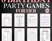 Women's Birthday Party Game Bundle, Printable Adult Games for Her, Birthday Game Bundle for 21st or 30th or 50th or 60th Birthday