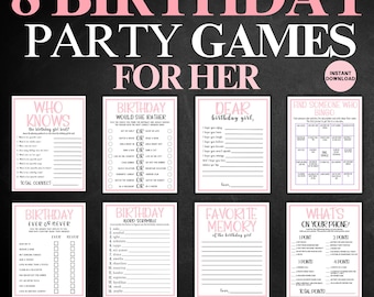 Women's Birthday Party Game Bundle, Printable Adult Games for Her, Birthday Game Bundle for 21st or 30th or 50th or 60th Birthday