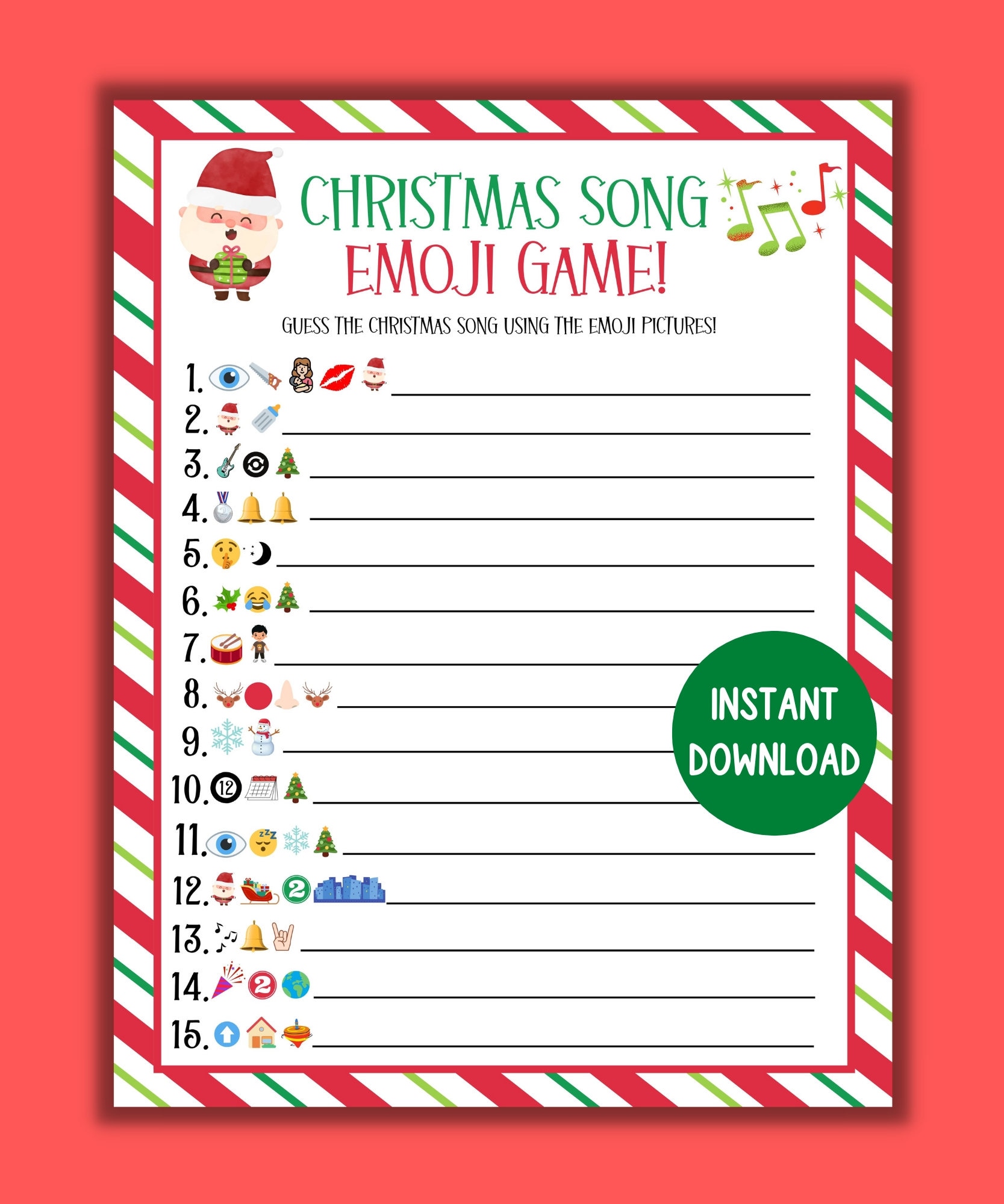 christmas-songs-emoji-game-fun-christmas-game-christmas-songs-christmas-printable-game-christmas-family-christmas-party-game-etsy for Free Printable Christmas Song Picture Game Christmas Songs Emoji Game, Fun Christmas Game, Christmas Songs, Christmas Printable Game, Christmas Family, Christmas Party Game - Etsy for Free Printable Christmas Song Picture Game