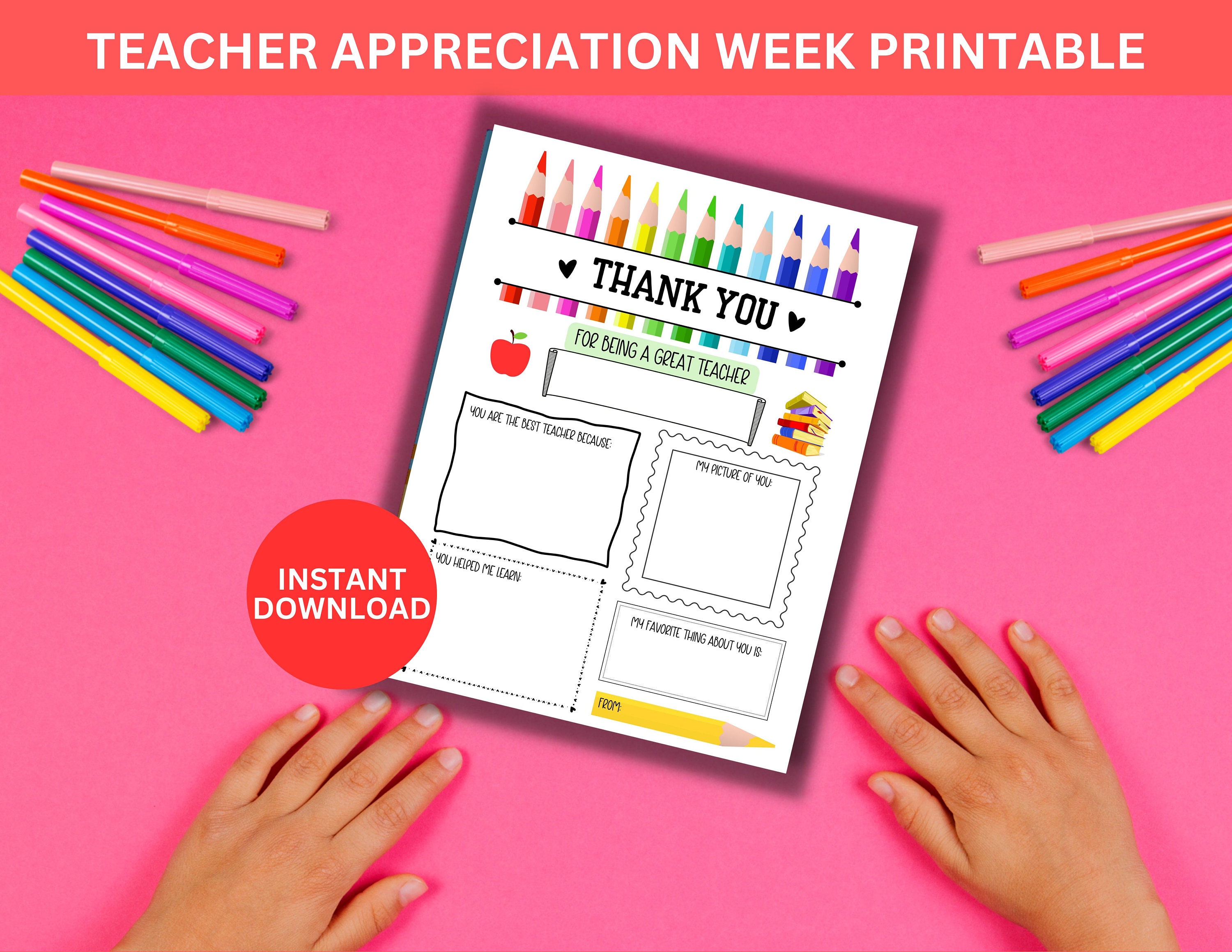 Teacher Appreciation Week Printable, Teacher Thank You, Teacher ...