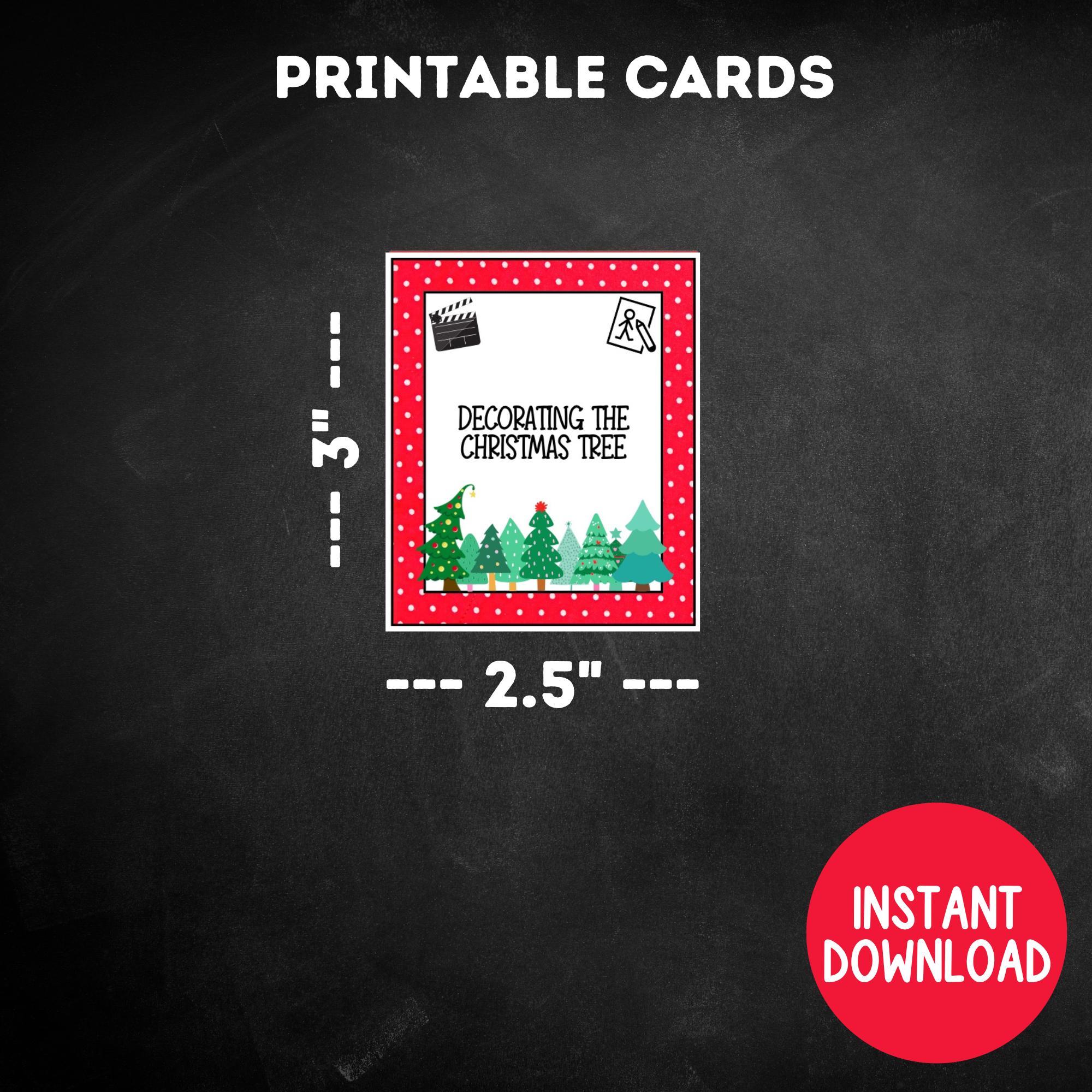 Christmas Charades Game, Printable Christmas Act It or Draw It Game ...