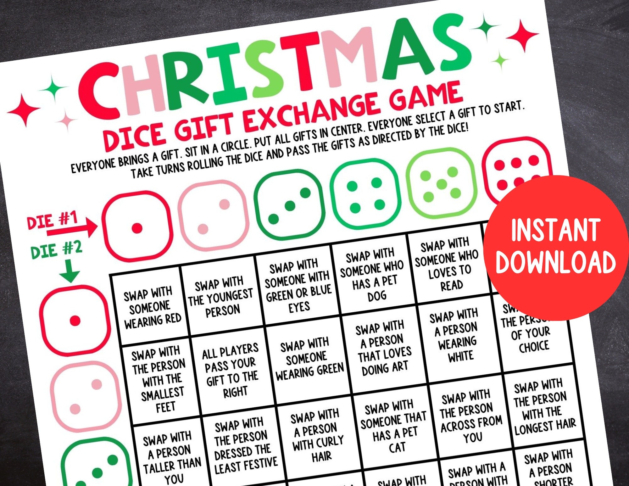 Christmas Gift Exchange Dice Game - Il Fullxfull.5595452863 8f3r 