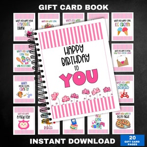 Druckbares Geburtstagsgeschenk Kartenbuch für Mädchen, Teen Mädchen Geburtstag, Tween Mädchen Geburtstag, Mama Geburtstagsgeschenk, Erwachsenen Geschenk Kartenbuch