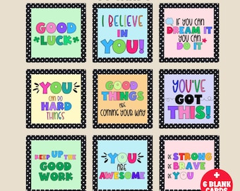 Mini Encouragement Cards, Printable Motivational Tags,Positive Desk Notes or Treat Tags for Students, Kindness Cards for Adults and Students