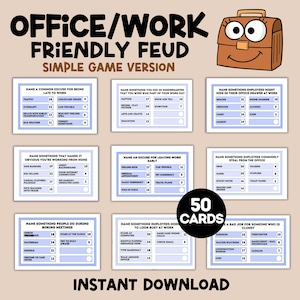Office Friendly Feud Game, Printable Office Party Game, Simple Friendly Feud Game, Fun Work Activity, Team Building Game, Ice Breaker Game