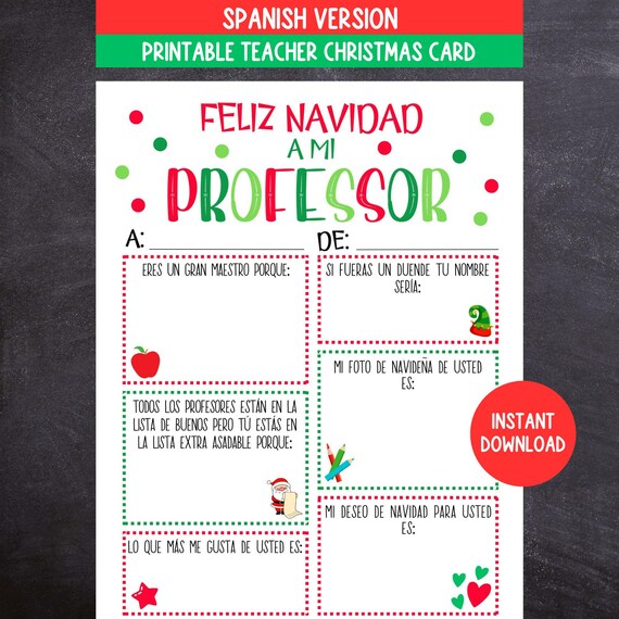 Tarjeta De Navidad Para Profesor/a EDITABLE, Tarjeta De Navidad Personalizada Para Profesor/a, Tarjeta De Navidad Para Profesor/a, Regalo De Navidad Para Profesor/a, Navidad Para Profesor/a - México