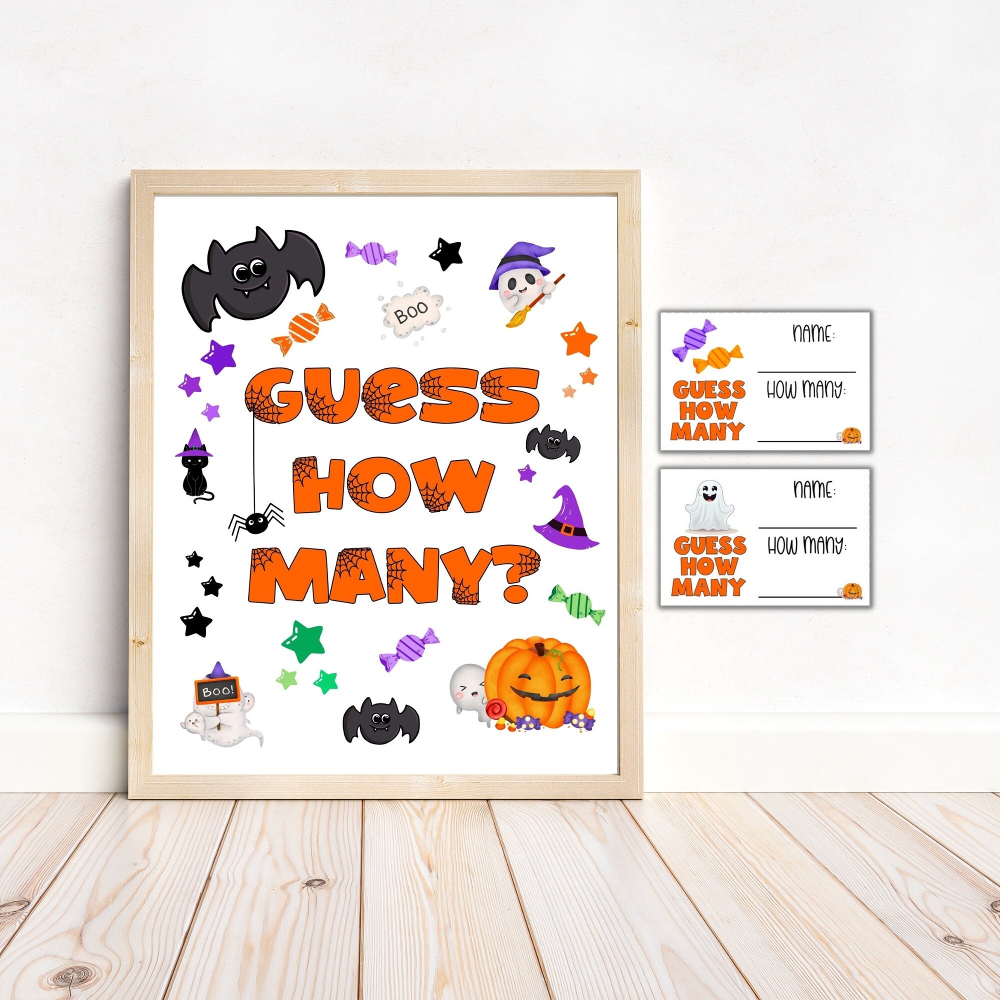 Halloween Guess How Many Game, Printable Halloween Baby Shower Game, Halloween Party Game, Halloween Office Game