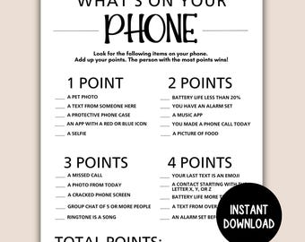 Icebreaker Game, Printable Whats On Your Phone Game, Phone Trivia Game, Easy Party Starter Game, Trivia Icebreaker Game, Office Party Game