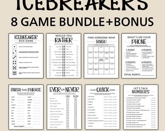Icebreaker Games Bundle, Printable Conversation Starters, Party Starter Games, Icebreaker Games