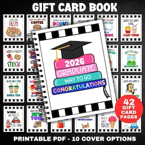 Libro de tarjetas de regalo imprimibles para graduación, Libro de tarjetas de regalo para la universidad, Regalo de graduación de bachillerato, Paquete de apoyo para estudiantes universitarios, Regalo personalizado para graduados