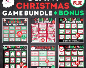Giant Christmas Game Bundle, Printable Christmas Party Games, Christmas Games for Kids and Adults, Classroom, Office & Christmas Activities