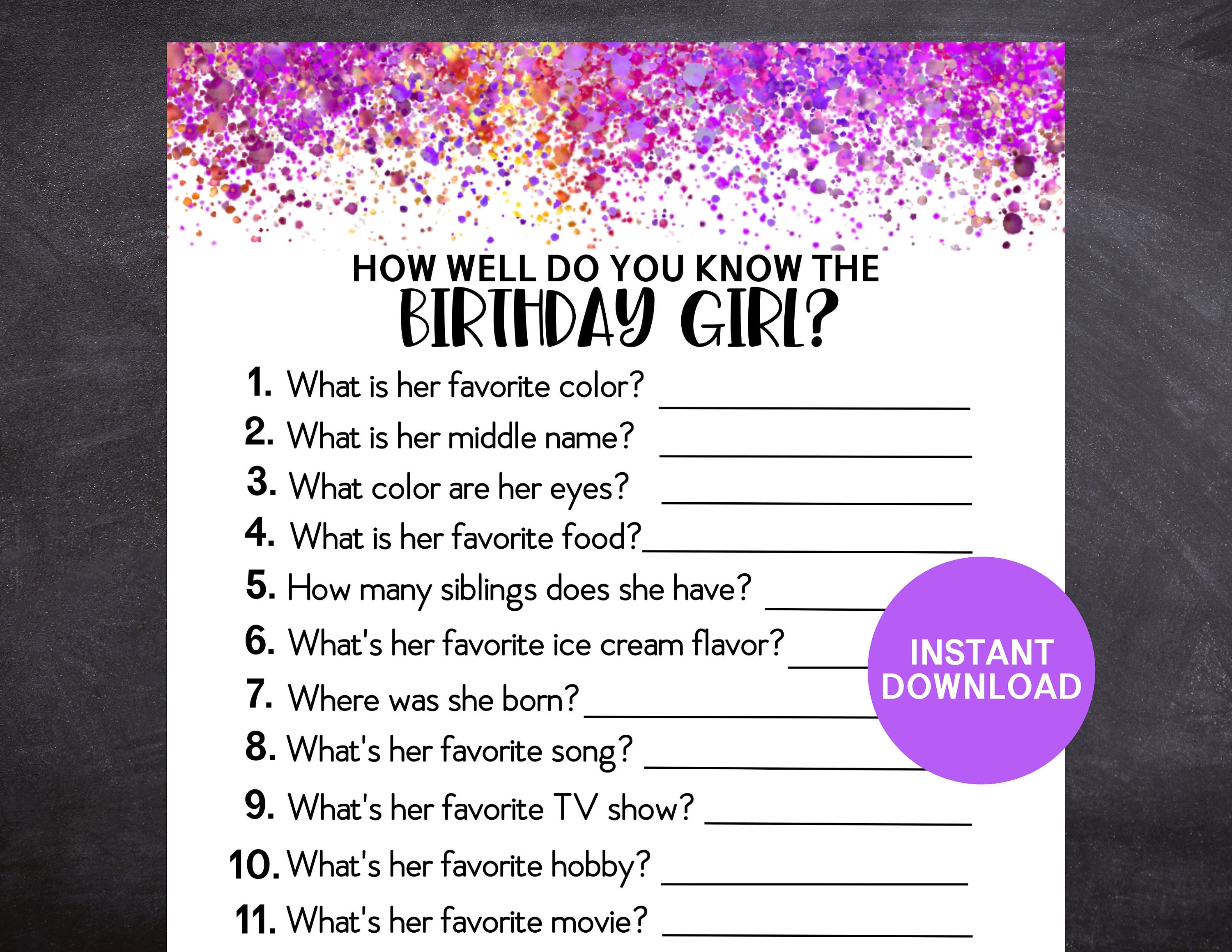 13th Birthday Trivia Game | Instant Download | Everything to do with the  number 13!