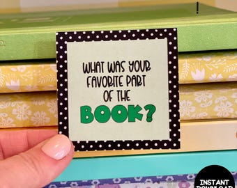 Book Club Conversation Starters, Printable Book Club Icebreaker Cards, Reading Group Discussion Questions, Book Review Questions and Prompts