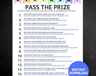 Birthday Pass The Prize Game, Printable Group Birthday Game, Left Right Game for Birthday, Birthday Game for Kids, Teens and Adults