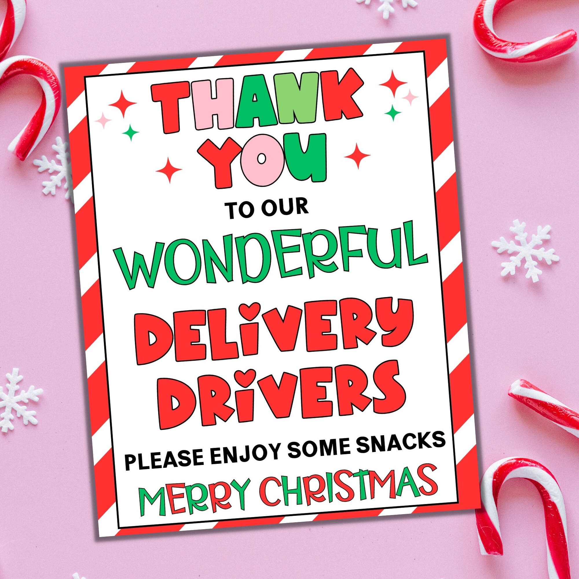 Delivery Driver Snack Sign, PRINTABLE, Delivery Driver Snack Printable ...