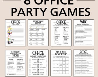 Office Party Games, Printable Work Party Game Bundle, Team Building Games, Staff Meeting Games, Work Retreat Ideas, Office Community