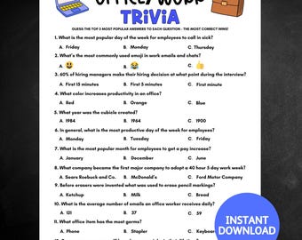 Employee Ice Breaker Game, Printable Office Trivia Game, Get to Know Your Coworker Game, Team Building Game, Office Party Game