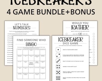 Icebreaker Games Bundle, Printable Conversation Starters, Party Starter Games, Get To Know You Games, Icebreaker Games