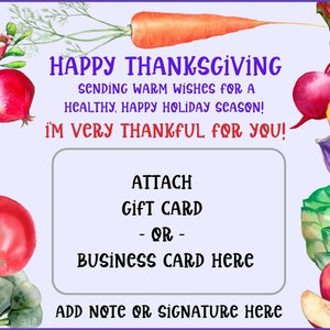 Thanksgiving Business/Geschenkkartenhalter, DRUCKBARE, Dankeskarte für Kunden, Kunden, Freunde, Familie, INSTANT DOWNLOAD