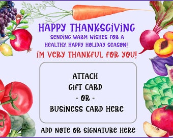 Thanksgiving Business/Gift Card Holder, PRINTABLE, Thank You Card for Clients, Customers, Friends, Family, INSTANT DOWNLOAD