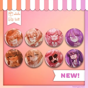 Doki Doki Good End & Bad End Button Pin&#39;s | DDLC, Monika, Sayori, Natsuki, Yuri, Video Game, Literature Club
