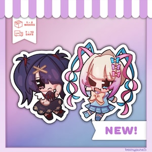 Needy Streamer Overload Ame and Kangel Button Sticker&#39;s