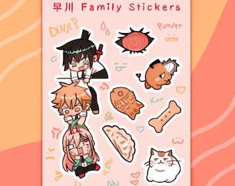 DISCONTINUING SOON CSM Anime Family Sticker Sheet