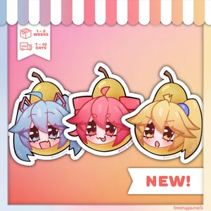 Triple Pear Stickers | Akita Neru, Hatsune Miku, Kasane Teto, Vocaloid, Utauloid,  Pearto, Mikuto, Neruto, Anime, Meme