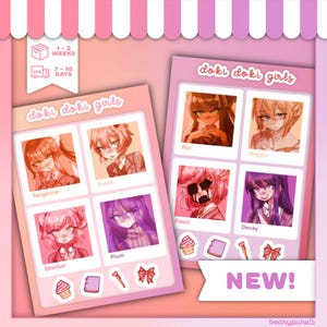 Doki Doki Girls Hue Sticker Pack | DDLC, Monika, Sayori, Natsuki, Yuri, Video Game, Literature Club