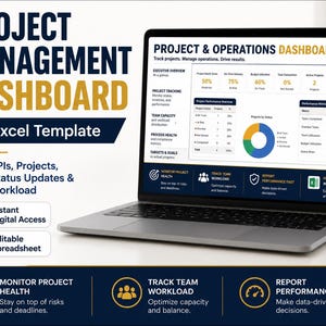 Excel-sjabloon projectmanagementdashboard | KPI-tracker, statusrapport, risicoregister en operationele planner