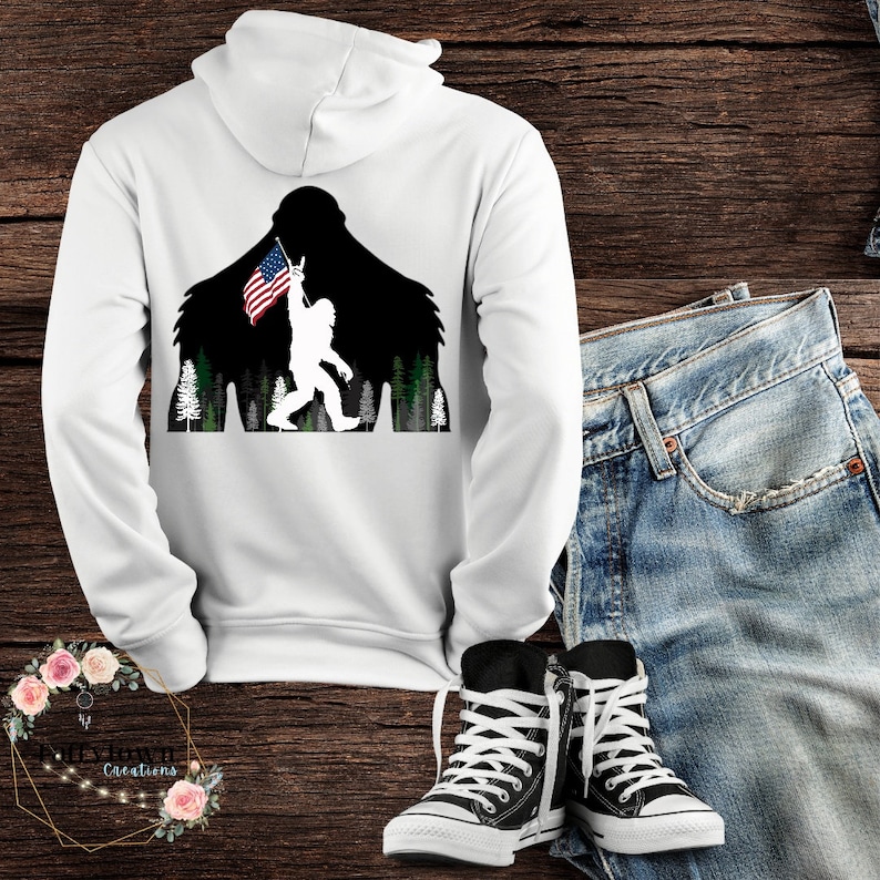 Sasquatch American Flag Digital Design Png Bigfoot - Etsy