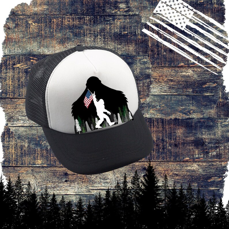 Sasquatch American Flag Digital Design Png Bigfoot - Etsy