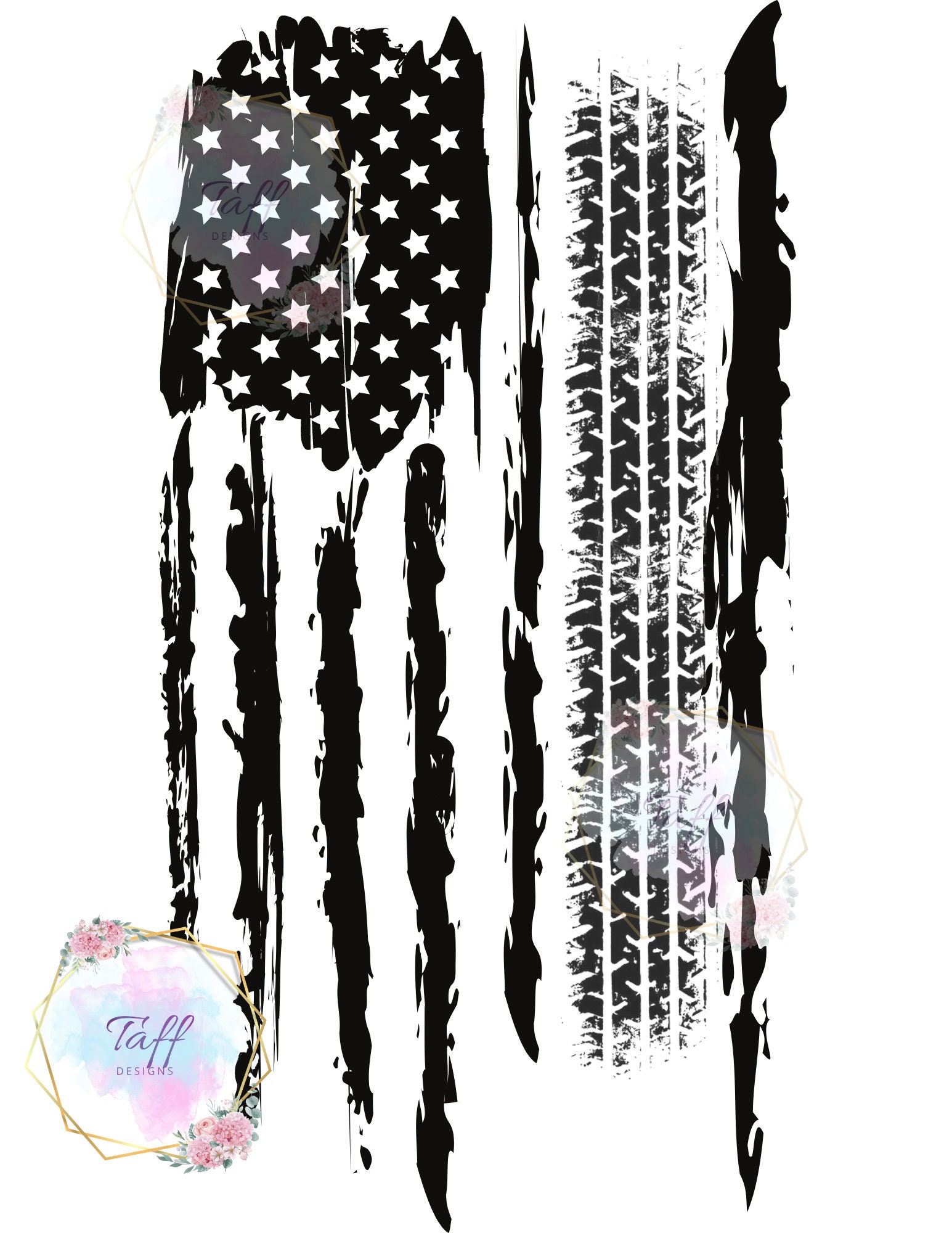 Side by side American flag tracks digital design, Off road gift, Black and White, diy apparel, Sublimation, Unisex, png, UTV, ATV, Modern
