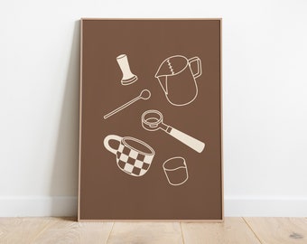 Coffee Art Print, Coffee Wall Art, Drink Poster, Coffee Poster, Coffee Lover Gift, Kitchen Wall Art, Digital Download