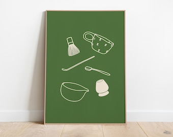 Matcha Latte Kitchen Art Print: Tea Lover Decor (Digital Download)